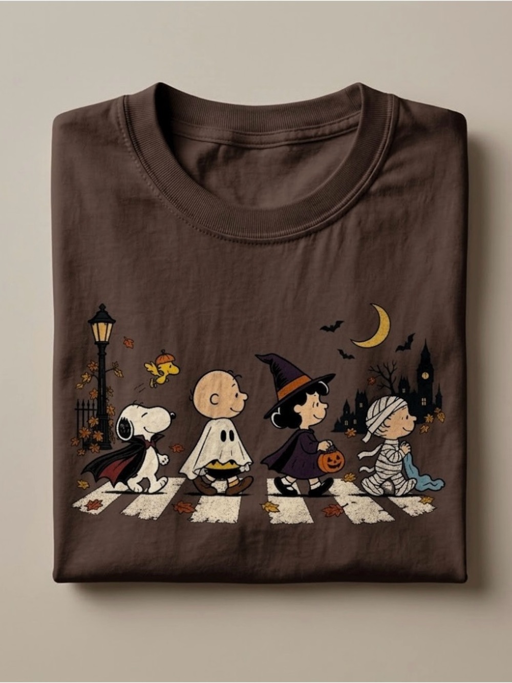 Vintage Peanuts Halloween Spooky Trick or Treat Fall Season T-shirt - Gildan